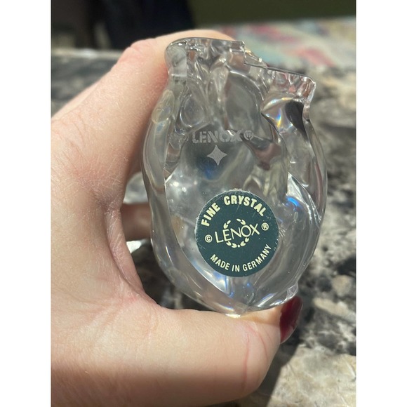 Lenox Crystal, Germany, Sitting Elephant w/Trunk Up Figurine or Paperweight, 4" - Picture 4 of 4